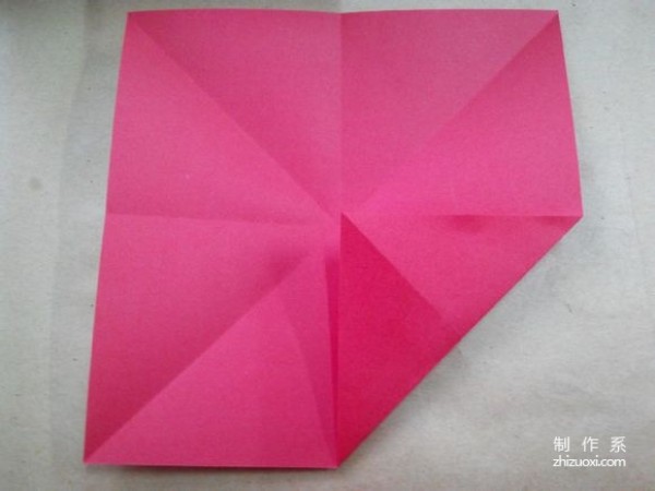 Illustration of DIY origami method of beautiful windmill rose flower