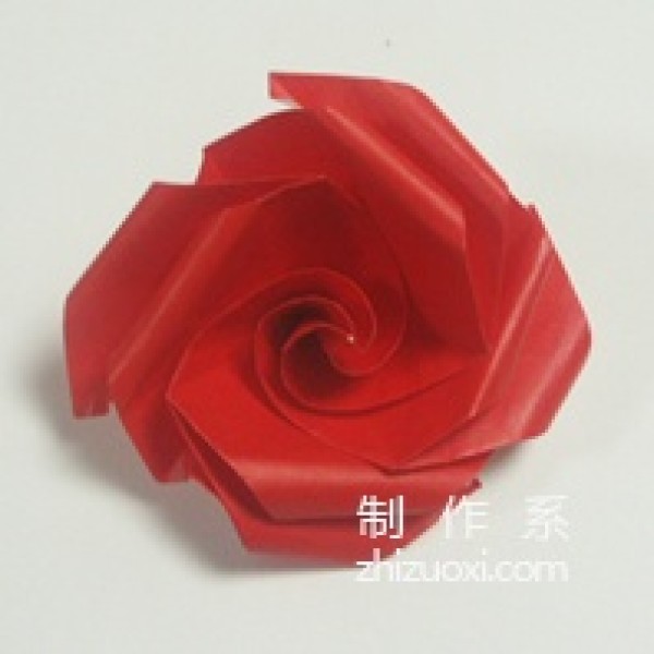 Illustrated tutorial on how to make origami Omuta roses