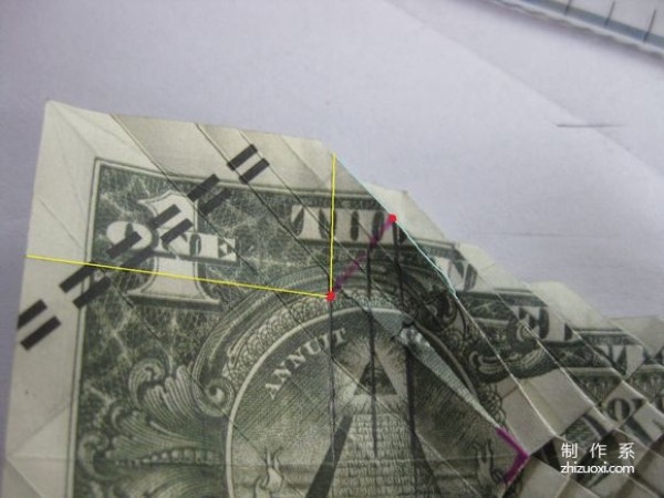 Detailed tutorial of dollar carp origami banknote real shot pictures