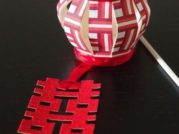 Festive Red Double Happiness Lanterns