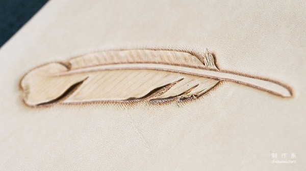 Leather carving tutorial, carving a feather