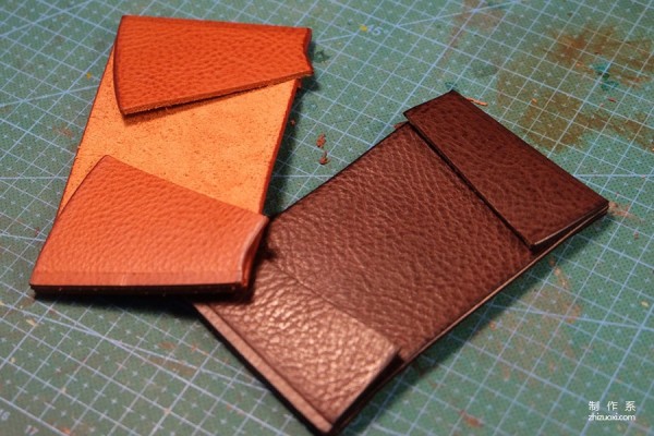 Mbox textured soft vegetable tanned single/double buckle multi-functional organ card bag production