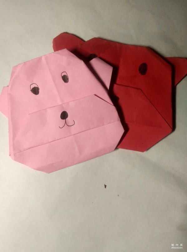 Simple and cute bear head origami tutorial