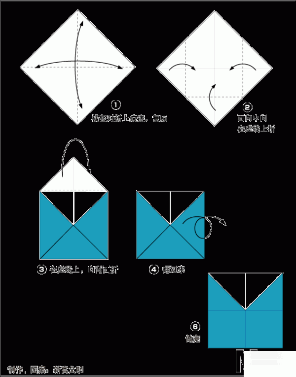 Illustrated origami tutorial for the letter M