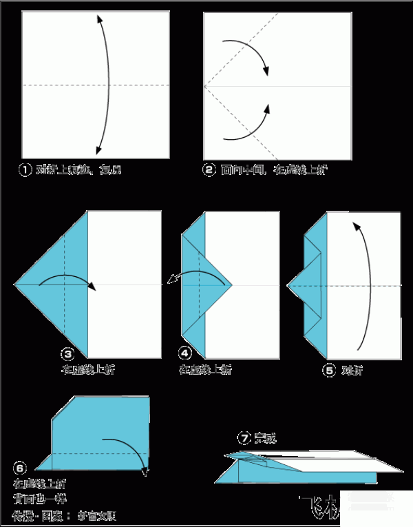 Illustrated tutorial on how to make a simple origami paper airplane