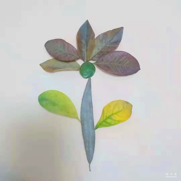 Orchid leaves sticker puzzle step-by-step tutorial