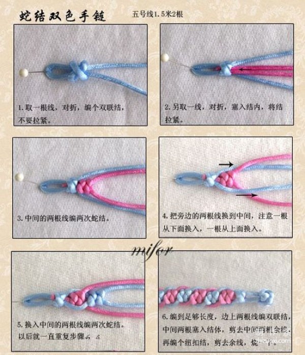 Illustrated tutorial on how to tie the snake knot