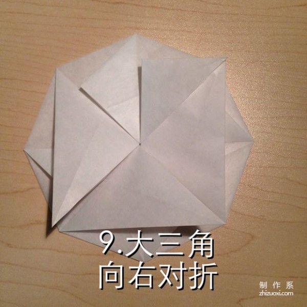 Origami illustrations and real-life tutorials on folding infinite geometric flowers using paper