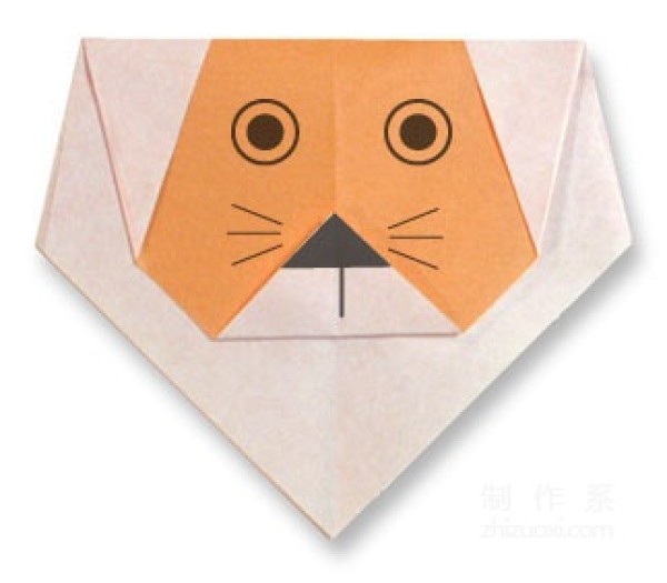 How to make origami of a cute lion’s face