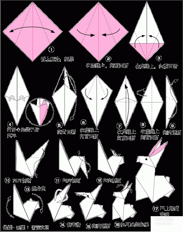 Childrens origami tutorial simple and interesting rabbit origami method