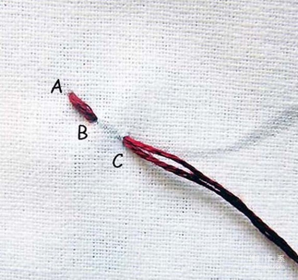 Illustrated tutorial on separated backstitch stitches