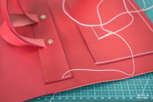 Red leather backpack diy handmade steps