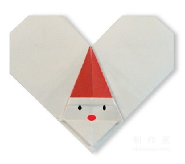 Christmas origami tutorial How to origami a heart-shaped Santa Claus