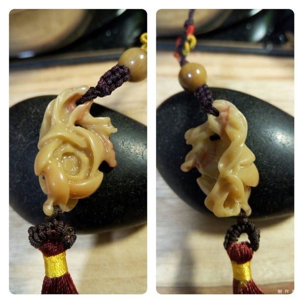 Hand carving method of stone wintersweet fan pendant