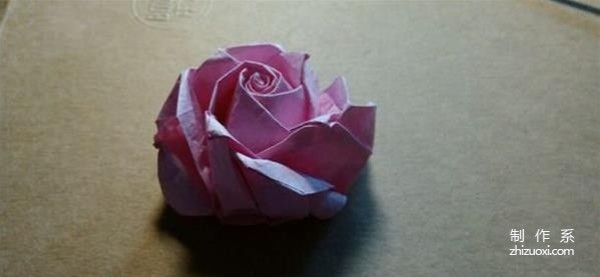 How to fold Hirundine paper rose, H.r rose handmade origami illustrated tutorial