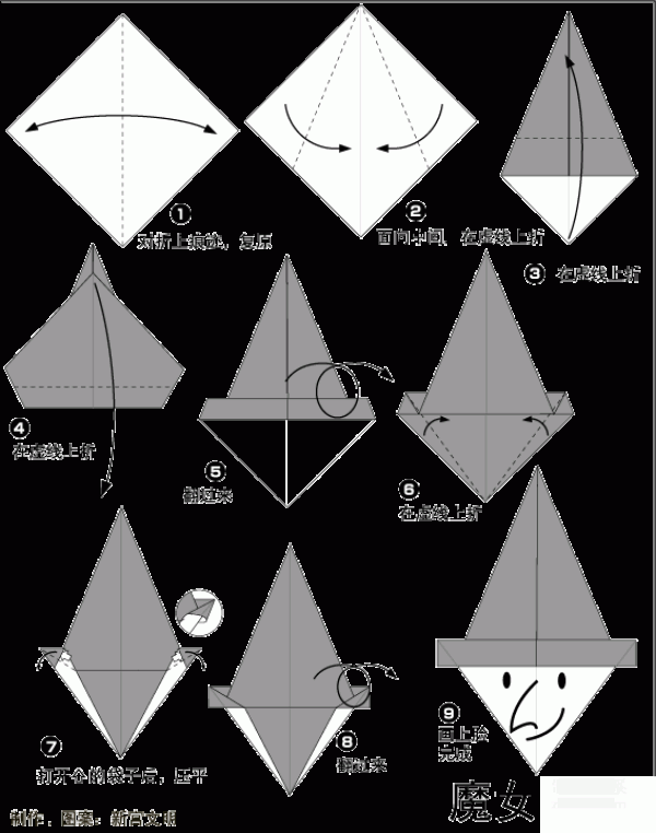 Origami Witchs Face How to Origami