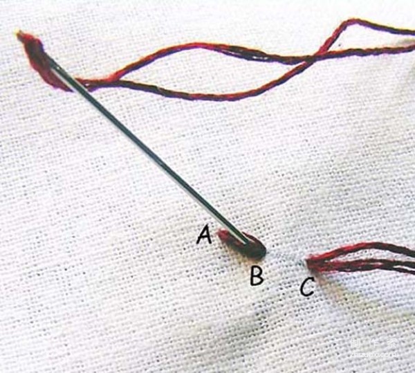 Illustrated tutorial on separated backstitch stitches