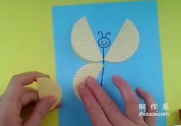 Simple DIY method for children to make butterfly patterns by hand