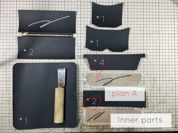 Leather zipper handbag making tutorial (with drawings to download)