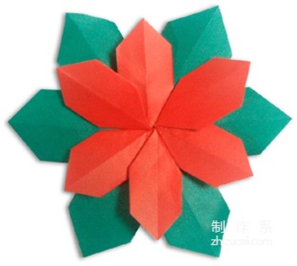 How to origami a colorful flower origami Christmas flower