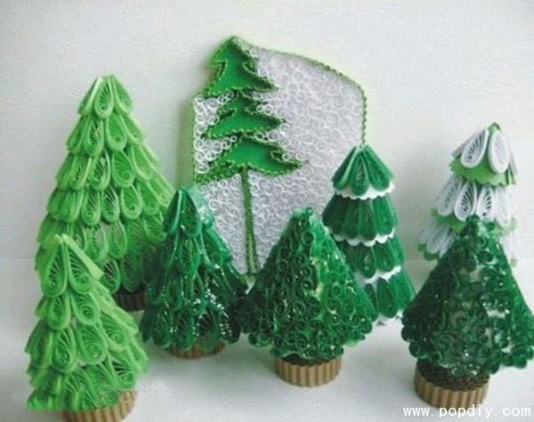 Appreciation of pictures of handmade 3D Christmas trees for Christmas