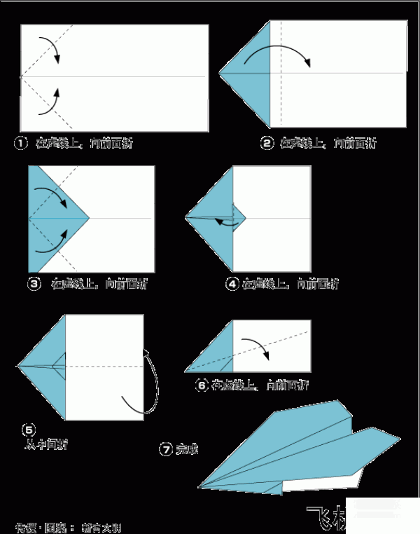 Illustration of origami method of paper plane