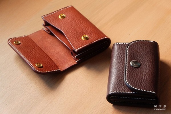 Mbox textured soft vegetable tanned single/double buckle multi-functional organ card bag production