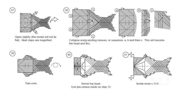 Detailed tutorial of dollar carp origami banknote real shot pictures