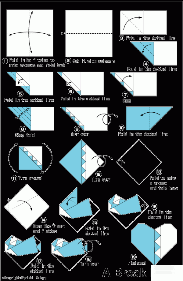 Five ways to make origami hearts. Illustrated step-by-step tutorial on how to make origami hearts.