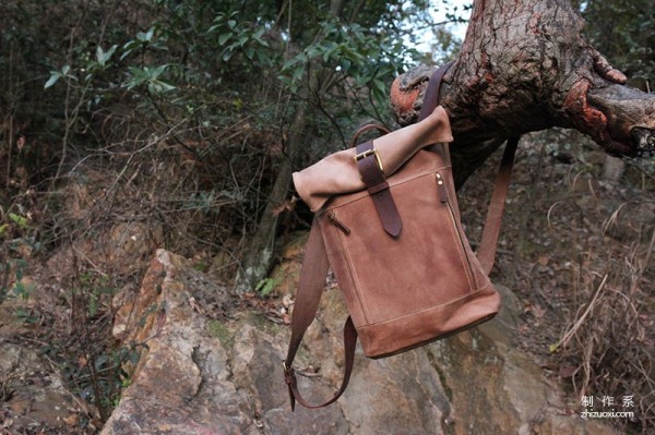 Crazy horse leather backpack detailed production steps