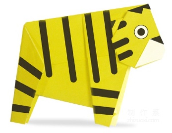 Origami method of cute little tiger