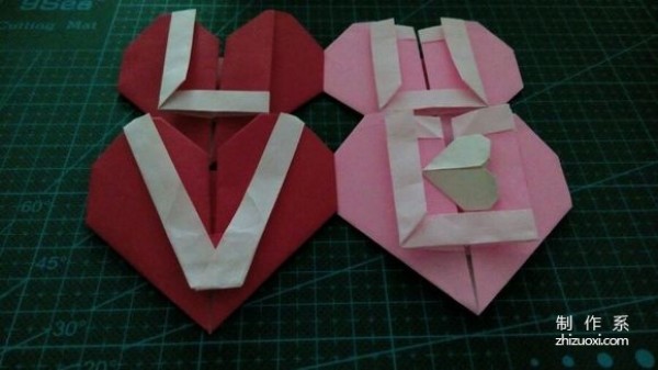 Illustrated tutorial on how to fold a confession love origami letters LOVE