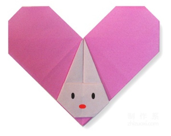 Origami method of heart-shaped bunny