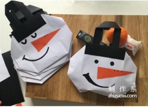 DIY handmade method for making cute and cute snowman paper bags