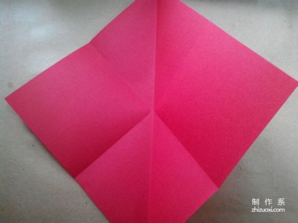 Illustration of DIY origami method of beautiful windmill rose flower