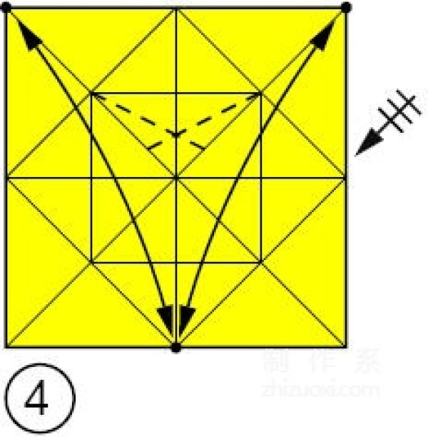 Origami method of folding a star-shaped garbage box