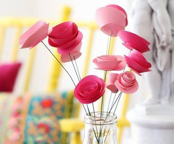 Simple and beautiful colorful paper roses