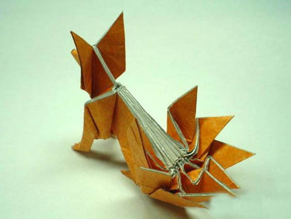 Paper art DIY handmade cute nine-tailed fox origami