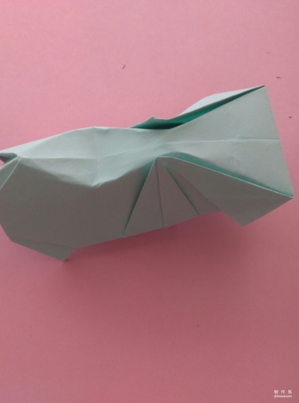 Simple DIY origami method for cute hippopotamus