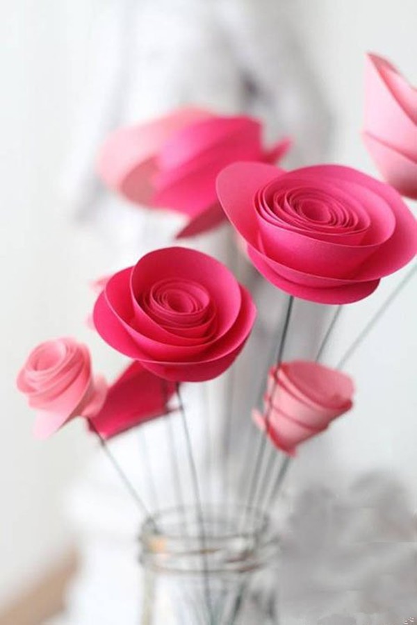 Simple and beautiful colorful paper roses