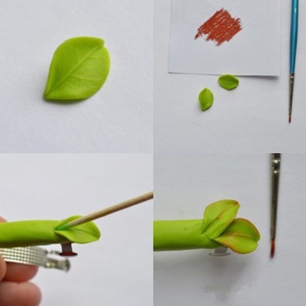 Tutorial on making unique handmade rose soft clay hairpins