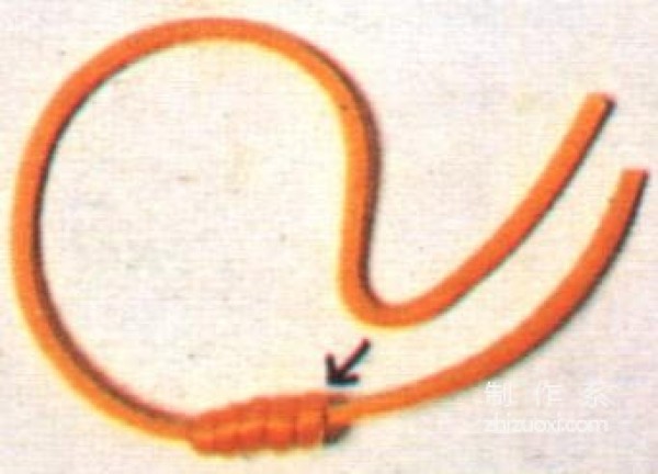 Illustration of the weaving method of small snail knot art