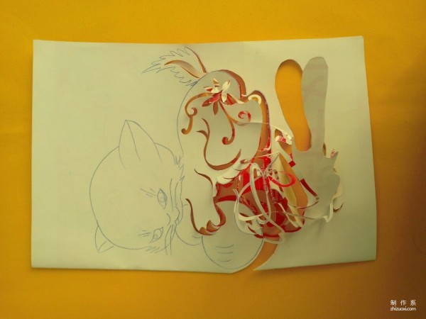 How to make DIY paper-cutting of little cat