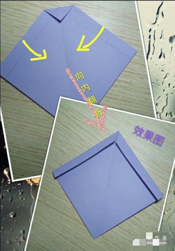 Illustration of handmade steps for fancy letter paper envelopes with hearts