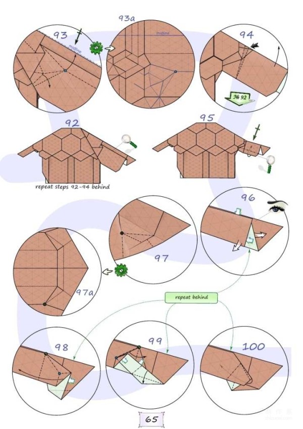 Simple origami turtle, diy illustrated tutorial for making origami turtle