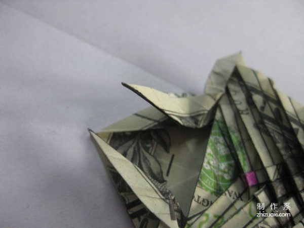 Detailed tutorial of dollar carp origami banknote real shot pictures