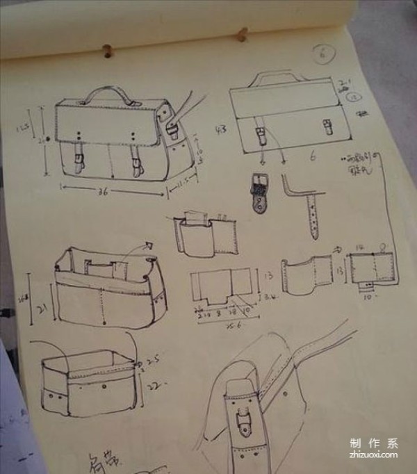 Retro shoulder bag production flow chart