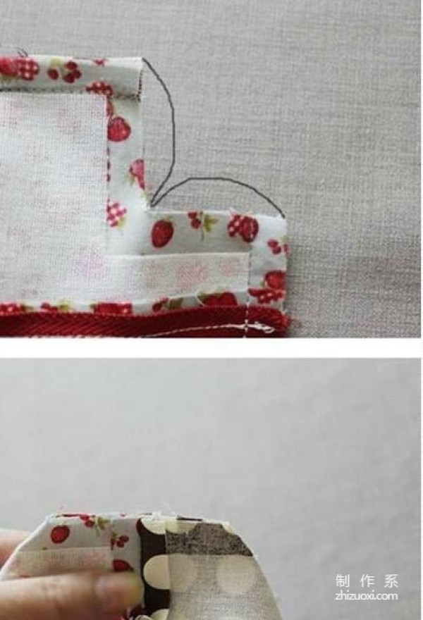 Fabric DIY hand-made simple flower bag lunch bag patchwork making method