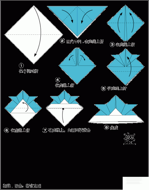 Origami method of handsome and cute helmet