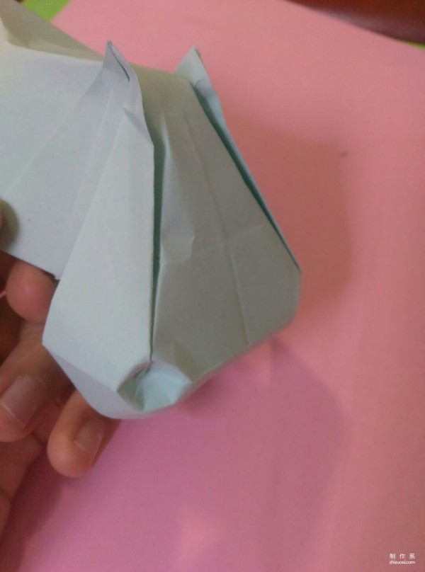 Simple DIY origami method for cute hippopotamus